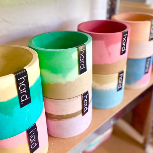 Hand Pigmented Concrete Planter (One off)